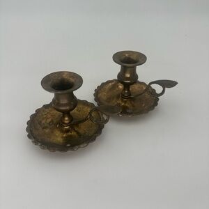 Vintage Brass Candle Holders